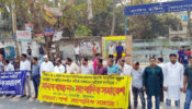 বেনাপোলে দুর্ধষ্য ডাকাতির ঘটনায়  ডাকাত‌দের অাটকের দাবিতে সাংবাদিকদের মানববন্ধন