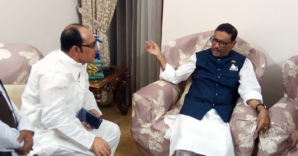 ওবায়দুল কাদেরের সঙ্গে এম এম শাহীনের সৌজন্য সাক্ষাৎ